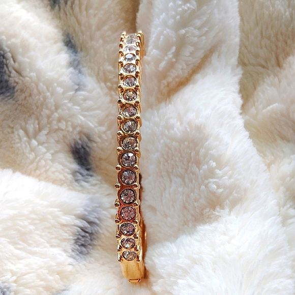 Swarovski Gold-tone and Crystal Bangle Clamper Bracelet - Picture 4 of 7